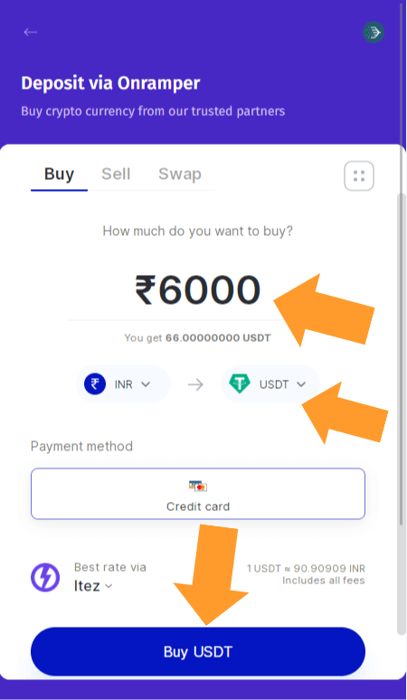 How to Deposit at Empire.io Casino India Step 5